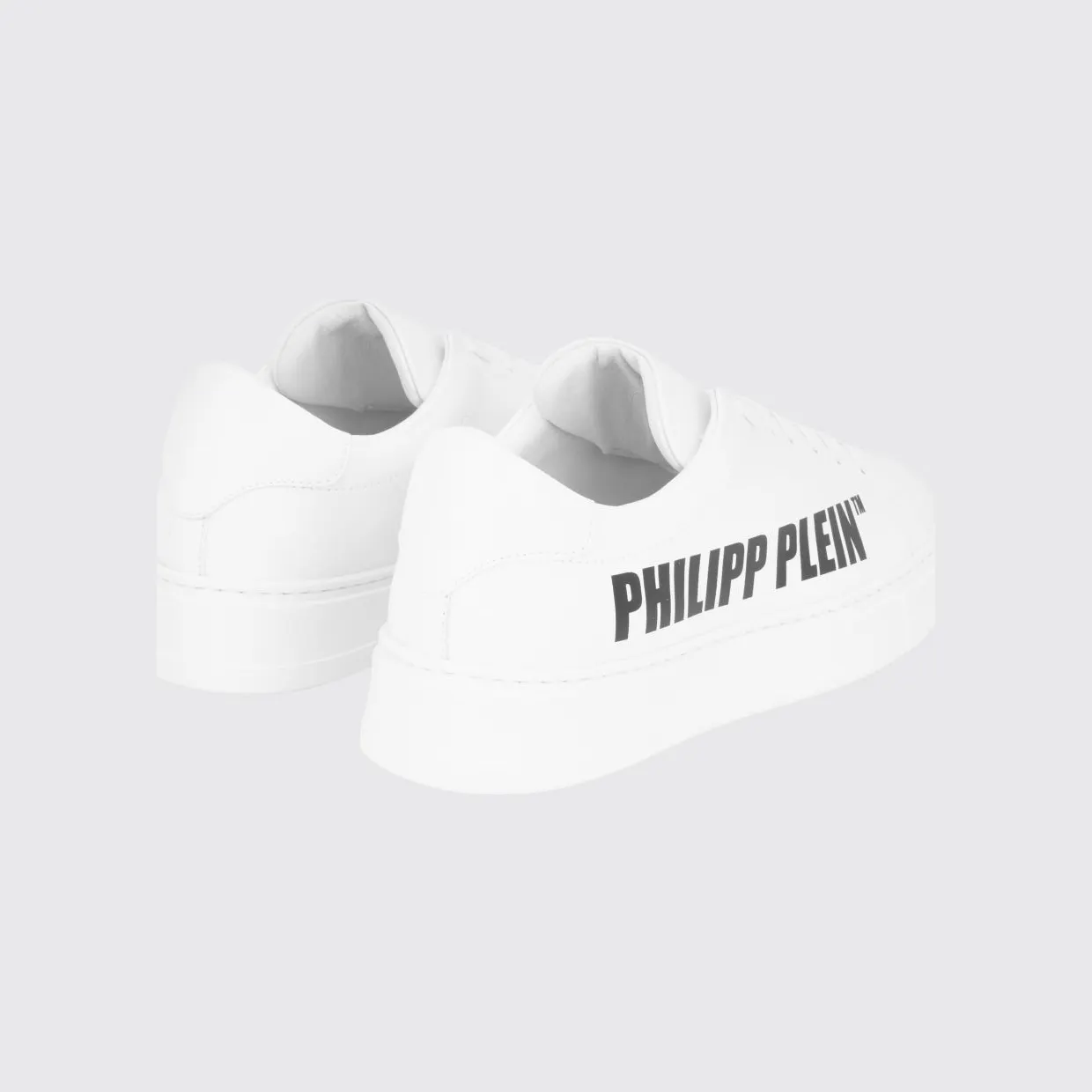 Philipp plein Low-Top Lace-Up Sneakers in Smooth Leather with Printed Logo White (UAESMSC4063PLE005N01) (2)