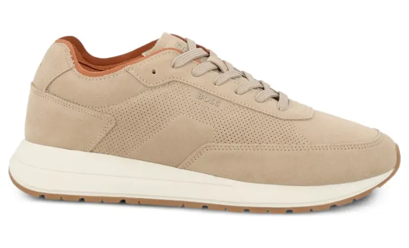BOSS Perforierte Sneakers aus Wildleder – Nude (50563960)