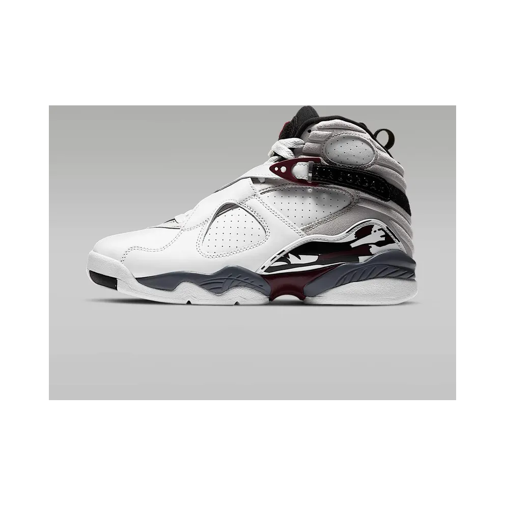 Jordan 8 Retro White Burgundy (W) White/Black-Neutral Grey-Deep Burgundy (CI1236-104)