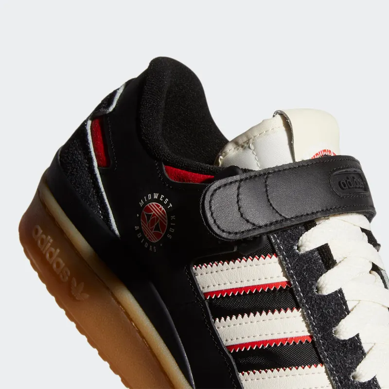 adidas Forum 84 Low Midwest Kids Core Black / Cream White / Red (GW0035)