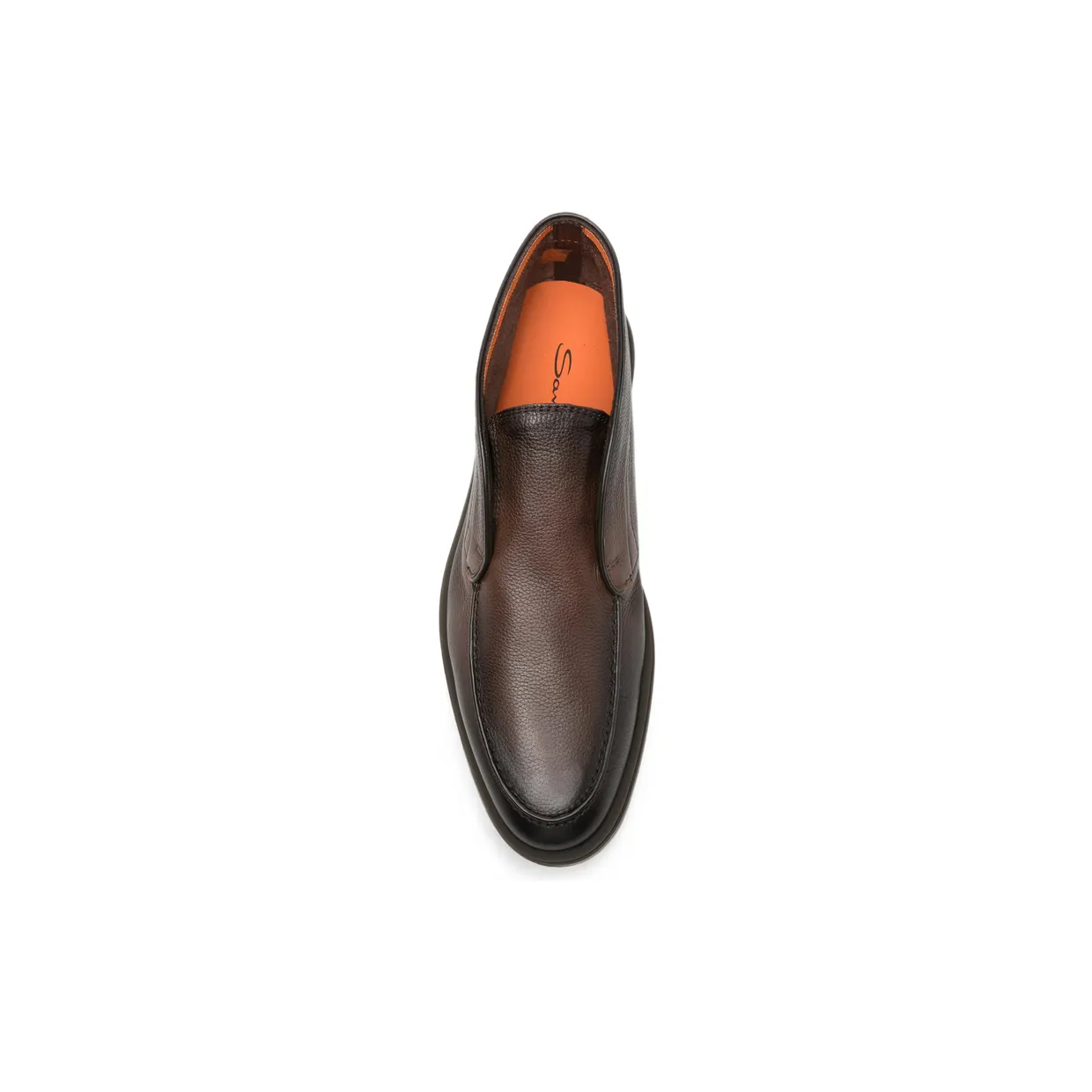 Santoni Grainy Leather Slip-on “Brown” (MGDT19404DKTS MPGT50) (3)