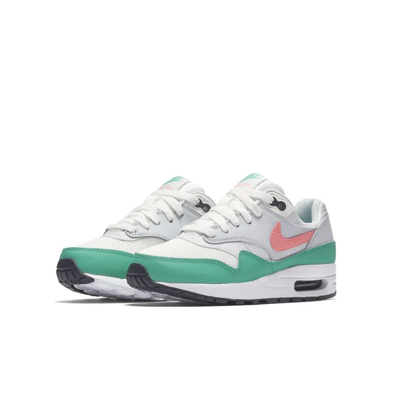 Nike Air Max 1 South Beach (GS) Summit White/Kinetic Green-Pure Platinum-Sunset Pulse (807602-105)