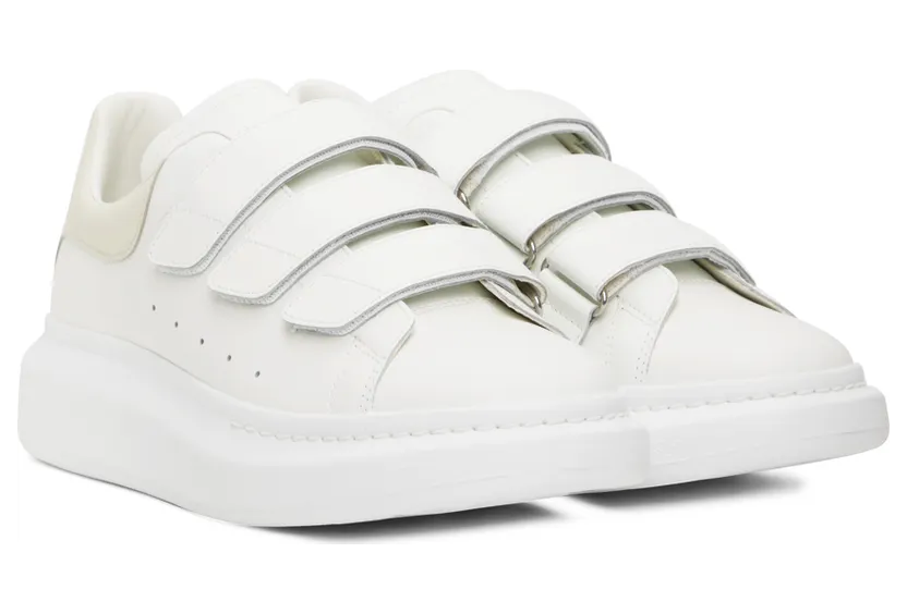 Alexander McQueen White Oversized Triple Strap Sneakers (727398WHGP5) (4)