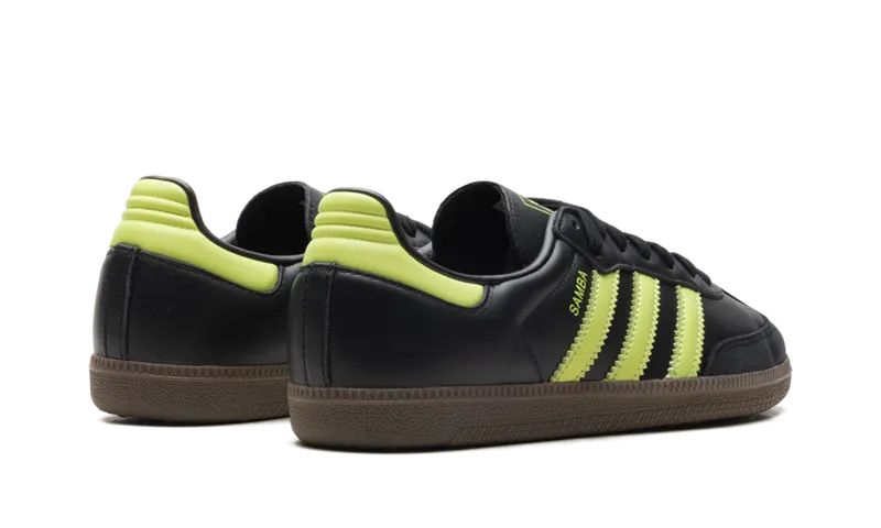 Adidas Samba OG “Black Pulse Lime” (JS1387)