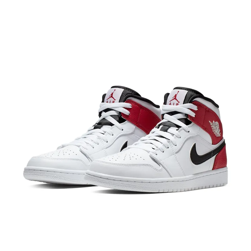 Jordan 1 Mid White Black Gym Red White/Black-Gym Red (554724-116)