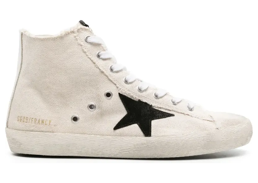 Golden Goose Francy Canvas-Sneakers mit Wildlederstern – Nude (GMF00113F005225)