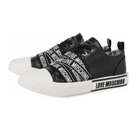 Moschino Sneakers Aus Kalbsleder Logo Labels (POLJA15232G1BIA0000)