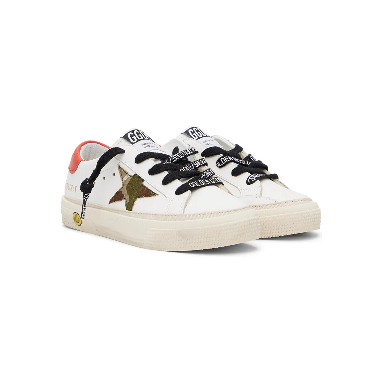 Golden Goose Kids White & Green Camo May Sneakers (GYF00112.F002814.10969) (4)