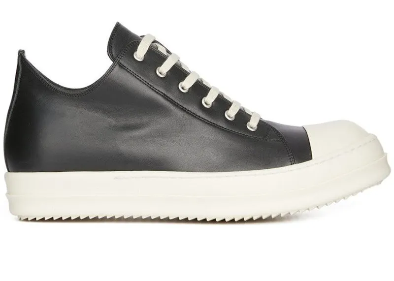 Rick Owens Concordians Low Sneaks Full Grain Cow Leather Black Milk (RU02E1891-LCO-911)