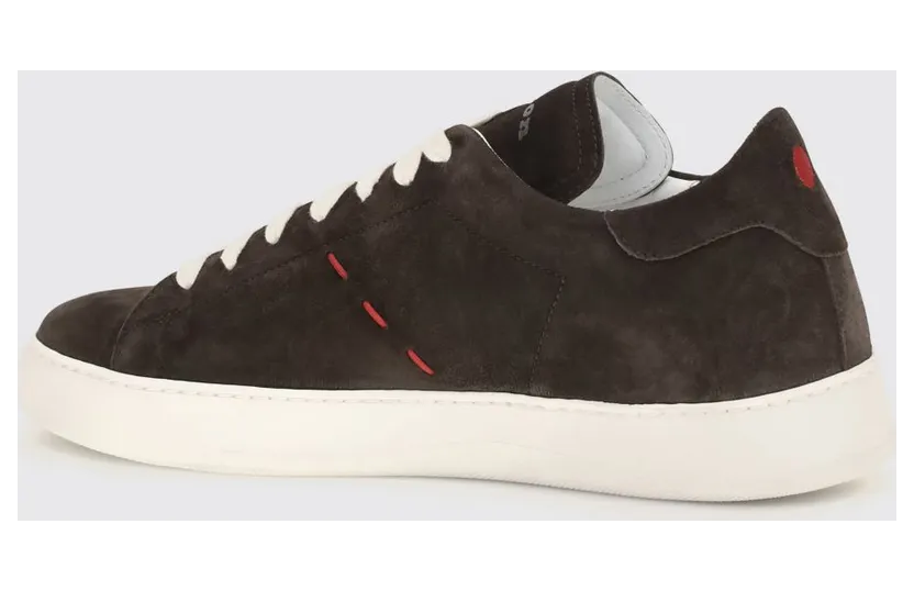 Kiton Low-Top Suede Calfskin Sneakers with Elasticated Ankle Dark (USSA421N0151603TESTAMORO) (2)