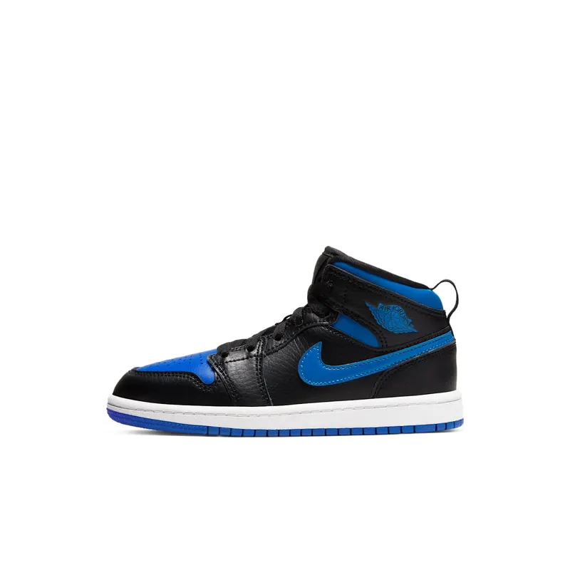 Jordan 1 Mid Royal 2020 (PS) Black/White-Hyper Royal (640734-068)
