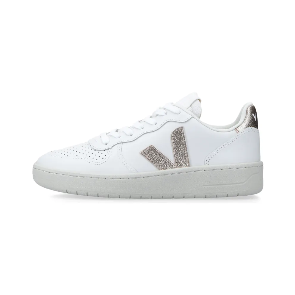 VEJA V-10 Prime Leather (weiß / gold) – VI0220737