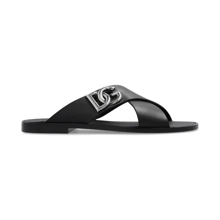 Dolce & Gabbana Calfskin Criss Cross Sandals Black (A80440 AO602 80999)