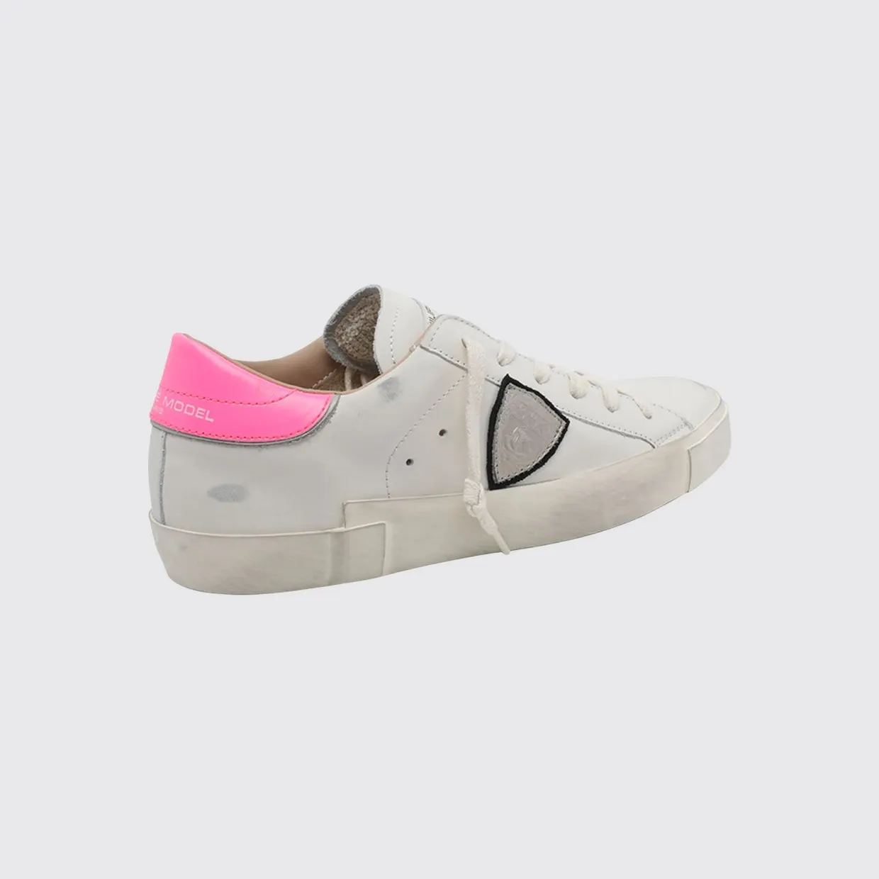 Philippe Model Prsx Bicolour Low-Top Calfskin with Shield Logo White 4 (PRLDVP24) (2)