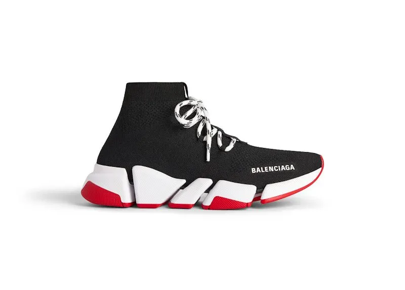 Balenciaga Speed 2.0 Lace Up Black Red Sole (769319W2DB21961)
