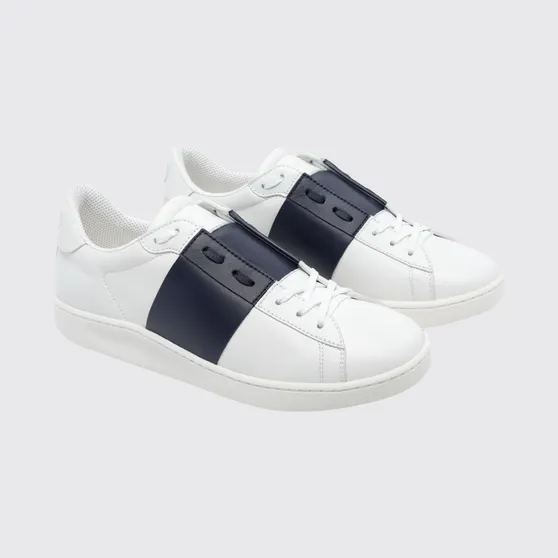 Valentino garavani Open Calf Leather Sneakers with VLogo Signature White 1 (S0N84BYAM15)