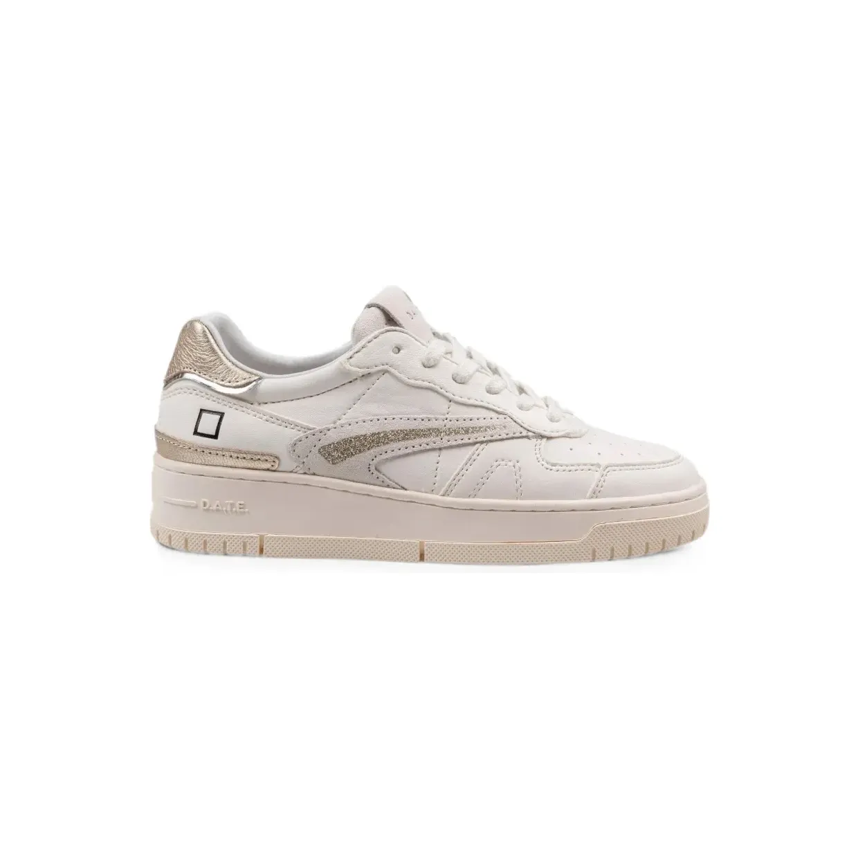 D.A.T.E. Torneo leren sneakers met vlakken – Beige (W441TPSH)