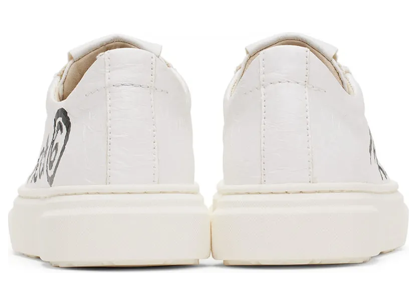 MM6 Maison Margiela Kids White Cursive Logo Sneakers (70337) (2)