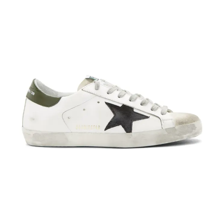 Golden Goose SSENSE Exclusive White and Green Super SSTAR Sneakers (F35MS590.L31)