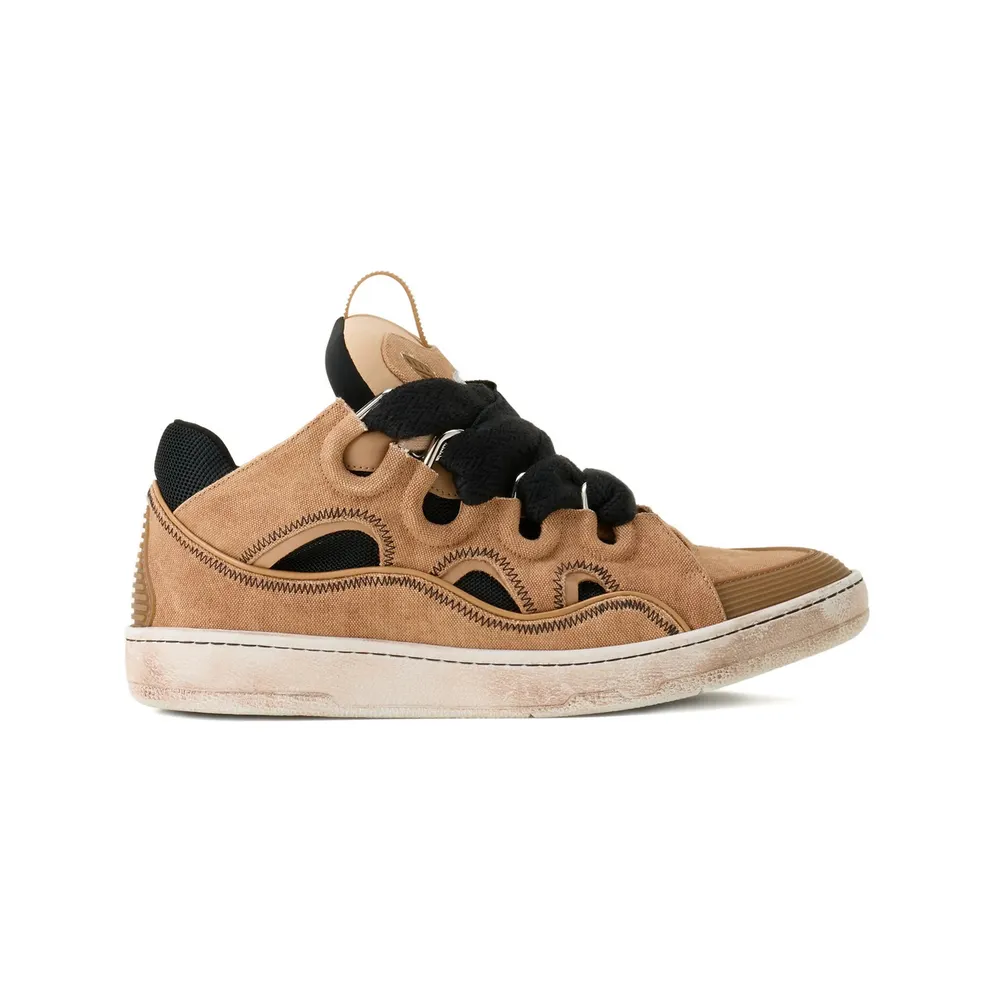 Lanvin Curb Cut-out Lace-up “Neutrals/Black” (FU-SKDK12 CANV-P26 66S3)