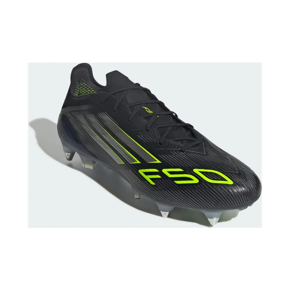 adidas F50 Elite Soft Ground Boots “Core Black / Iron Metallic / Lucid Lemon” (JH7632)