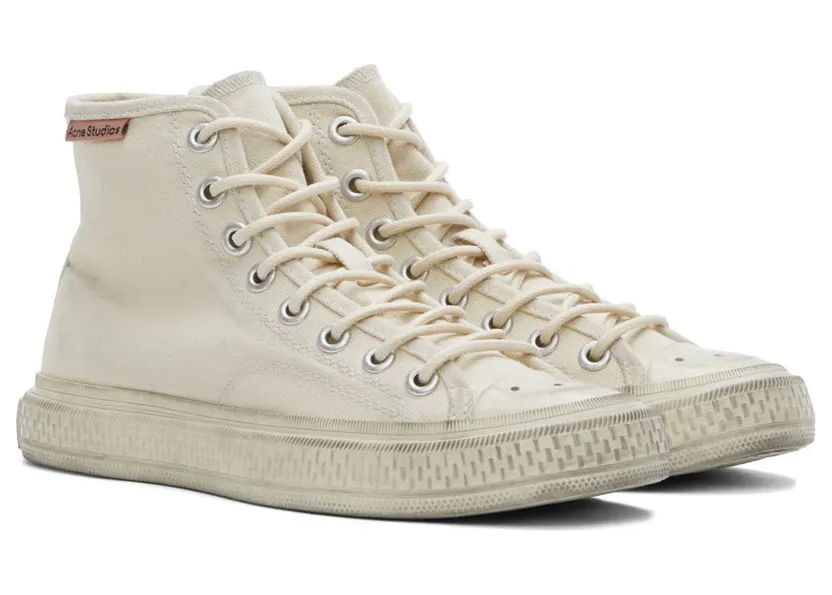 Acne Studios Black & Off-White Canvas High Top Sneakers (AD0481-) (4)