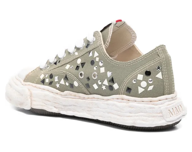 Maison Mihara Yasuhiro Peterson 23 OG Sole Embellished Canvas Low Green (A16FW724-GREEN) (4)