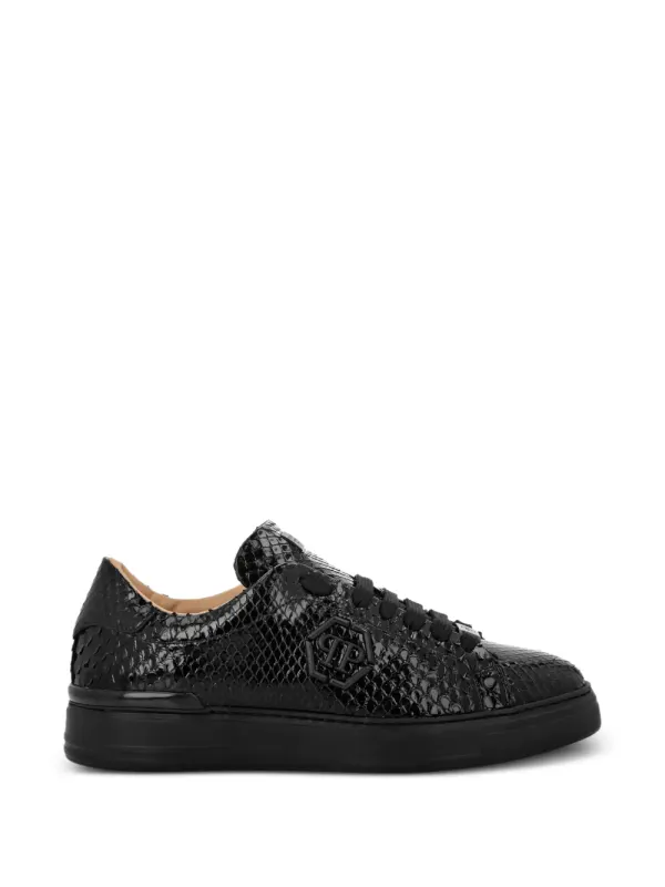 Philipp Plein Sneakers with slangenleer effect – Black (PAESMSC4019PLE029P)