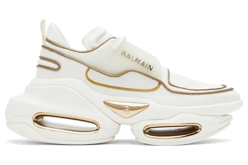 Balmain White B-Bold Low-Top Sneakers (XN0VI541LCWR)
