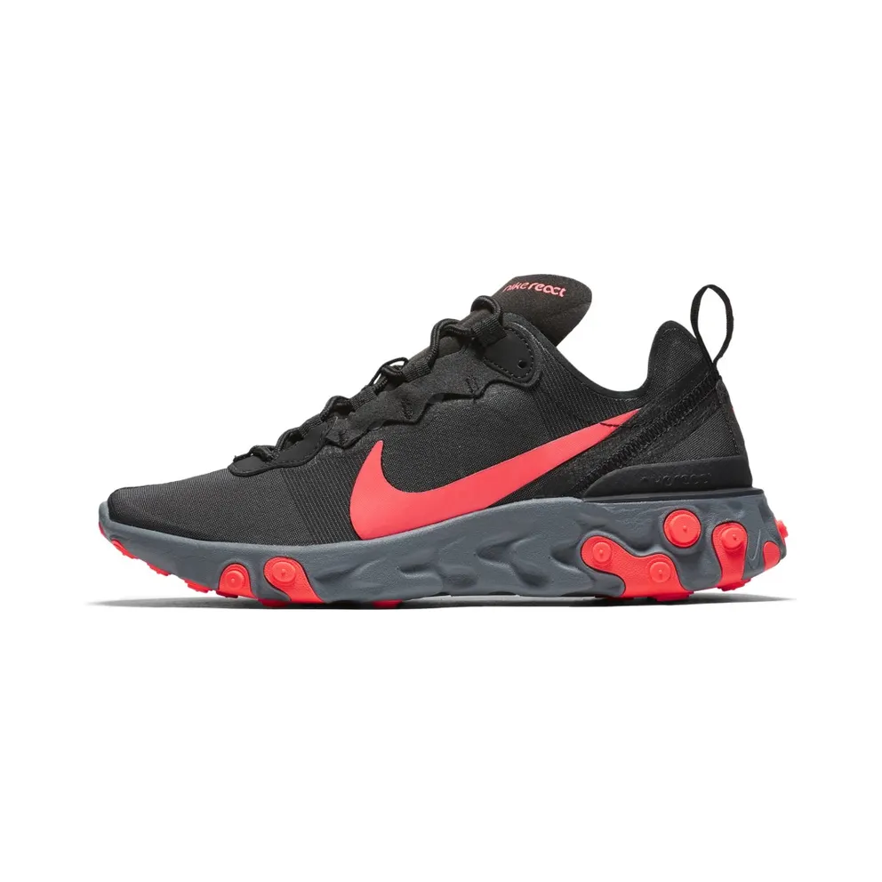 Nike React Element 55 Black Solar Red (W) Black/Solar Red-Cool Grey-Dark Grey (BQ2728-002)