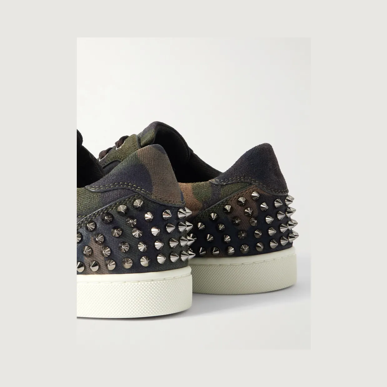 Christian Louboutin Seavaste 2 Studded Camouflage-Print Canvas Sneakers Green (3250646) (5)