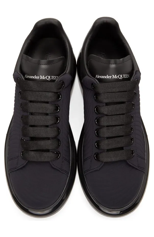 Alexander McQueen Black Neoprene Oversized 1000 BLACK/ (634610W4LA1) (5)