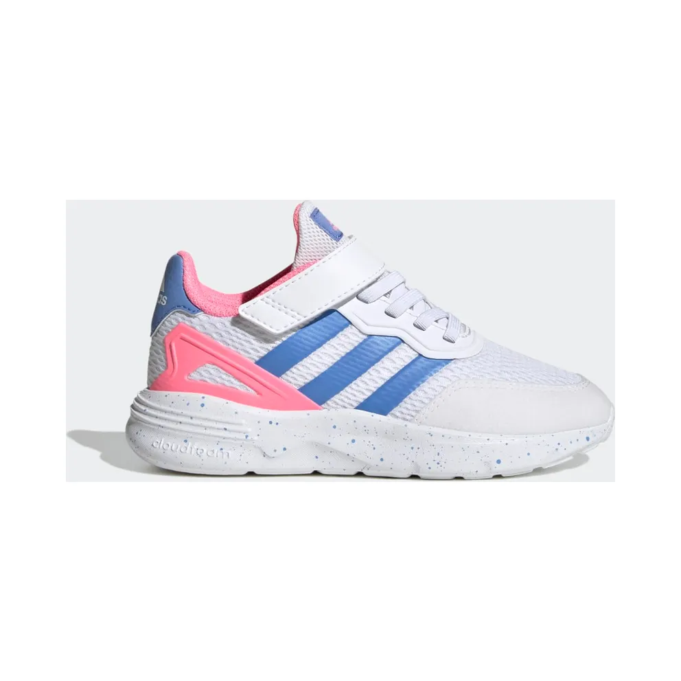 adidas Nebzed Lifestyle Running Elastic Lace Top Strap Schuh Cloud White / Blue Fusion / Beam Pink (HQ6147)