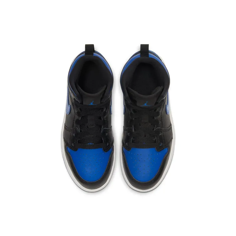 Jordan 1 Mid Royal 2020 (PS) Black/White-Hyper Royal (640734-068)