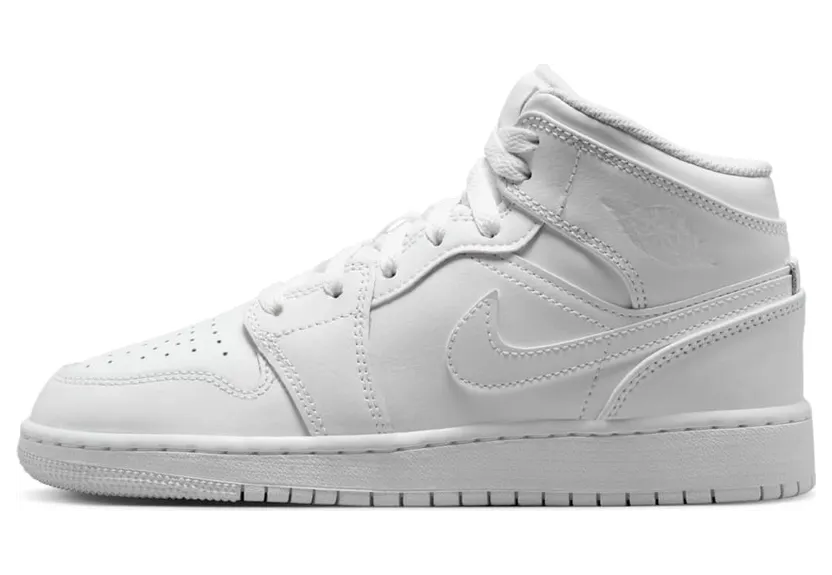Air Jordan 1 Mid GS “Triple White 2023” (554725-136)
