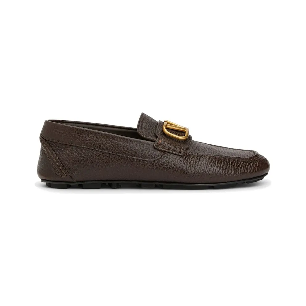 Valentino Driving Plaque Slip-On Loafer Brown (WY2S0C32 YST 0TO)