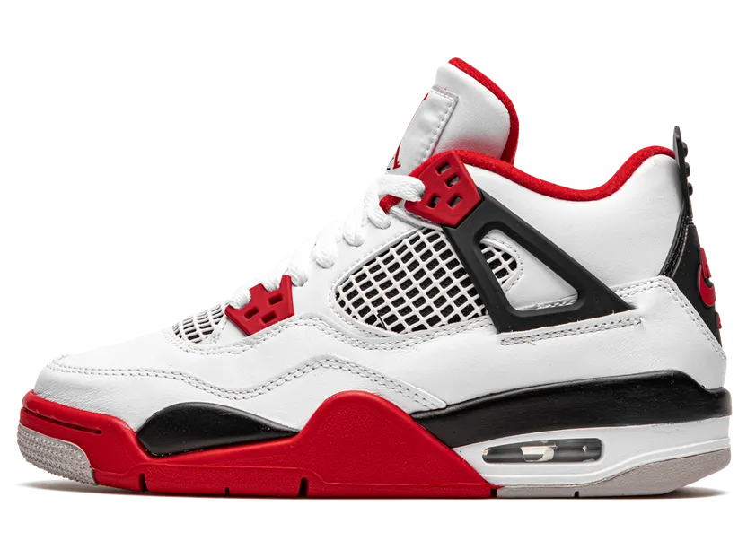 Air Jordan 4 Retro OG GS ‘Fire Red’ 2020 White/Black/Tech Grey/Fire Red (408452-160)