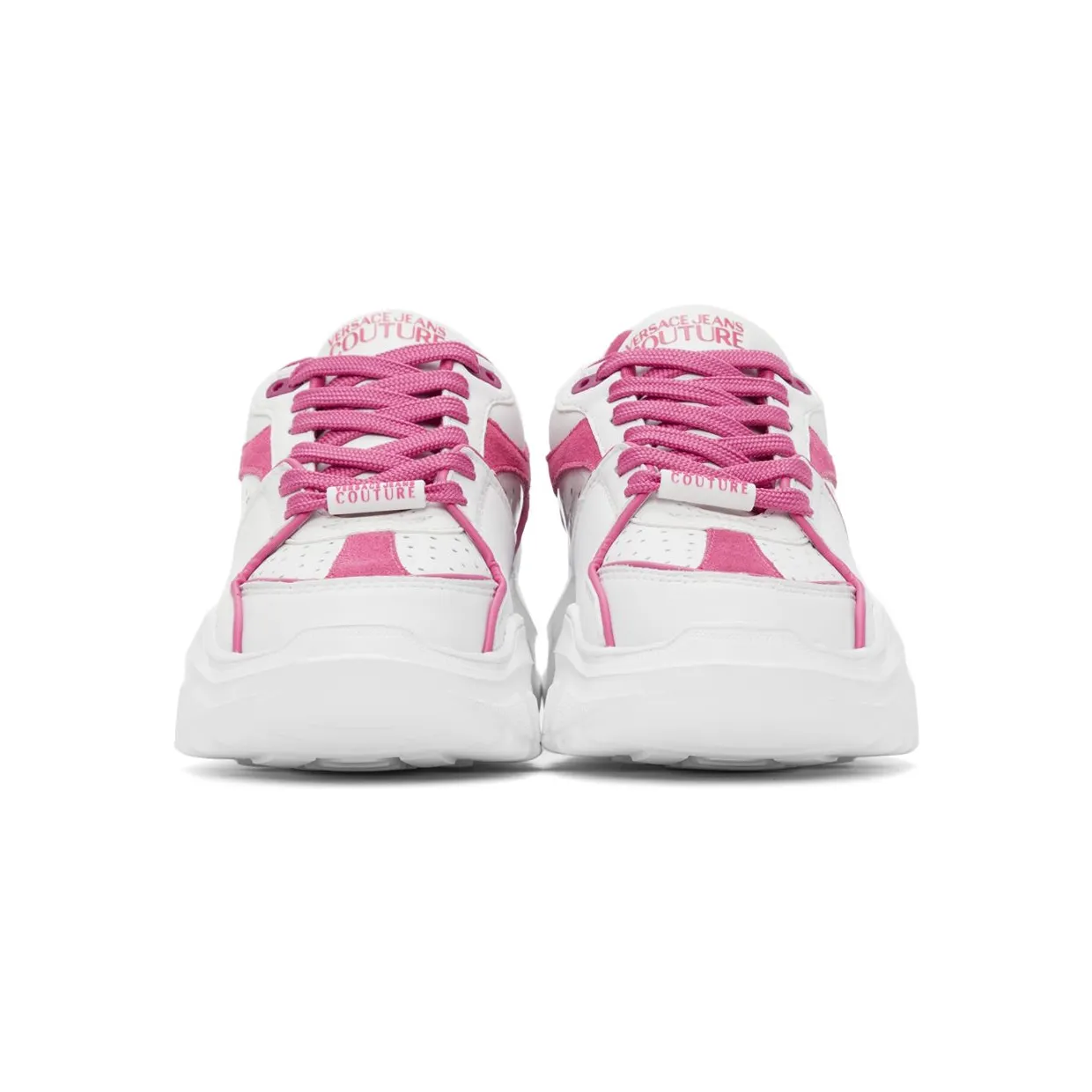Versace Jeans Couture Off-White & Pink Speedtrack Low Sneakers (E71VA3SC4EZP064) (2)