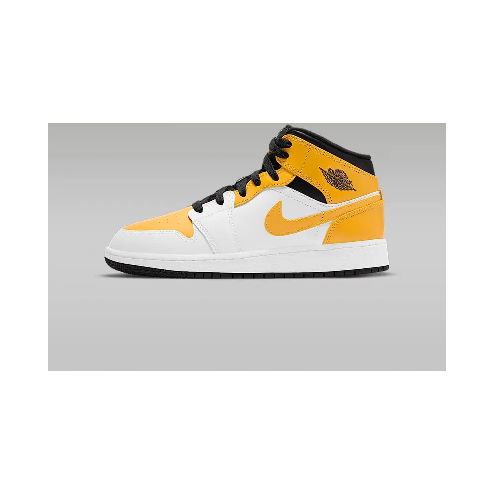 Air Jordan 1 Mid University Gold (GS) (2021) – “White / University Gold Black” (554725-170)
