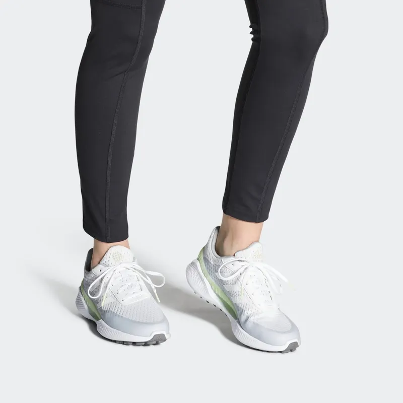 Adidas Women's Summervent Recycled Polyester Spikeless Golf Shoes Cloud White / Cloud White / Almost Lime (GZ3281)