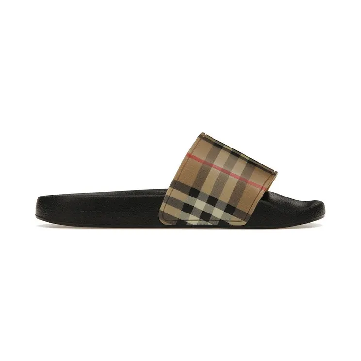 Burberry Check Print Slides Archive Beige (80570371)