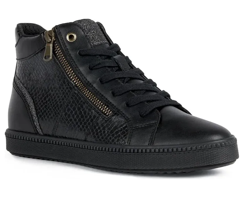 Geox High-Top-Sneakers mit Kroko-Effekt – Schwarz (D166HB00454-C9999)