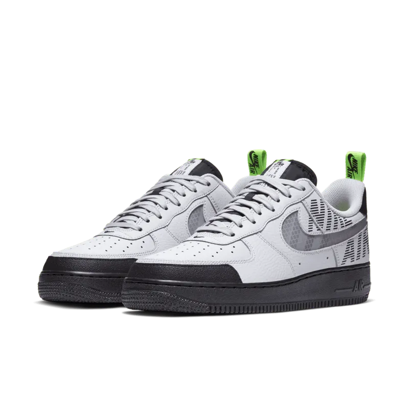 Nike Air Force 1 Low Under Construction Grey Vast Grey/Gunsmoke-Black-Electric Green (BQ4421-001)