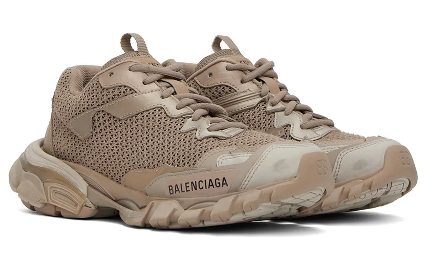 Balenciaga Beige Track 3 Low Top Sneakers (700873 W3RF3) (4)