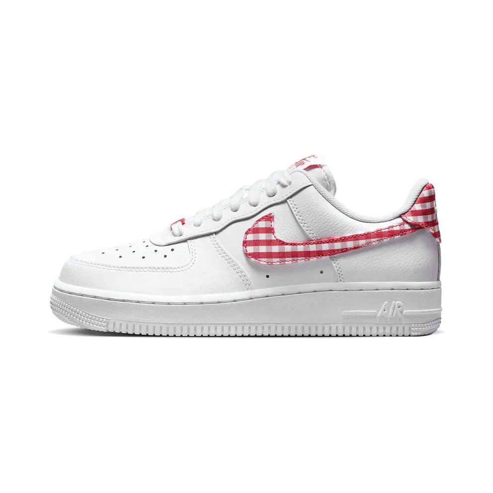 Nike Air Force 1 Low ’07 Essential White Mystic Red Gingham (DZ2784-101)