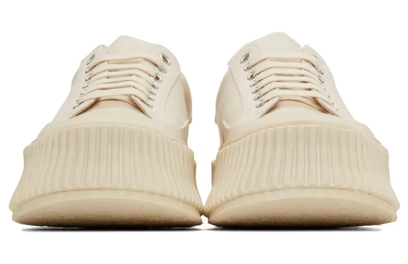 Jil Sander Off-White Canvas Platform Sneakers (JS32108B_14180) (2)