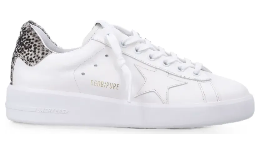 Golden Goose PureStar Sneakers mit Leoparden-Print – Weiß (GWF00197F008678)