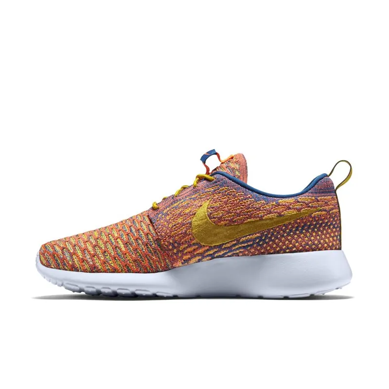 Nike Roshe One Flyknit Dark Citron Sunset Glow (W) Brigade Blue/Sunset Glow-Hyper Orange-Dark Citron (704927-402)