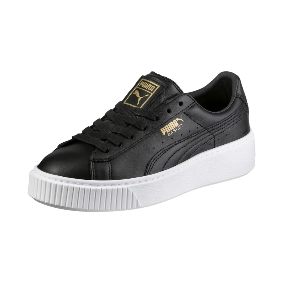 Puma Basket Platfrom Core Black (W) Puma Black/Gold (364040-03)
