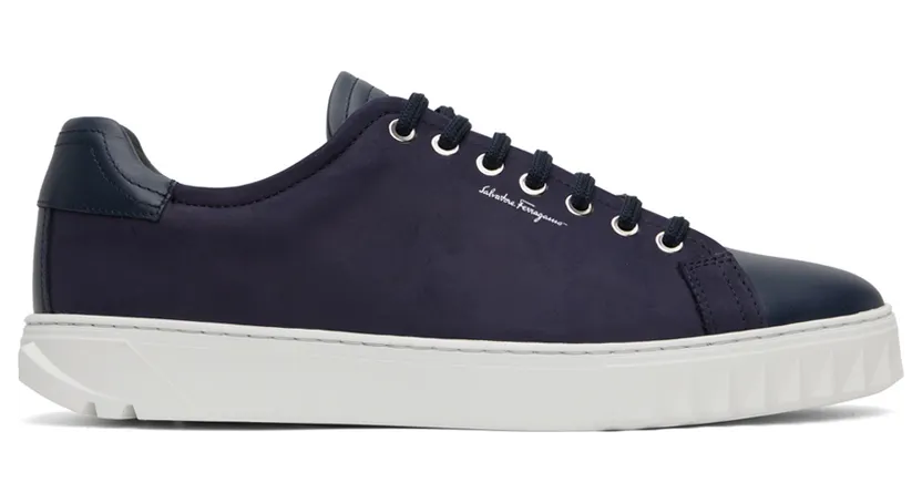 Salvatore Ferragamo Navy Cube Sneakers (686300 02A888008)